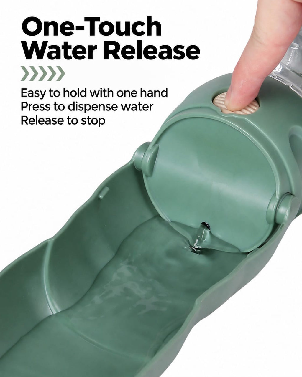 2-in-1 Portable Dog Water Bottle with Food Feeder for Walking, Travel & Outdoor Use